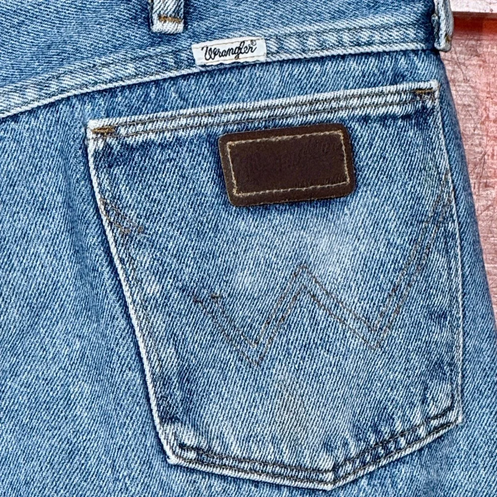 80s USA Vintage Wrangler Jeans Relaxed Fit Denim‎ Pants Classic Blue Wash